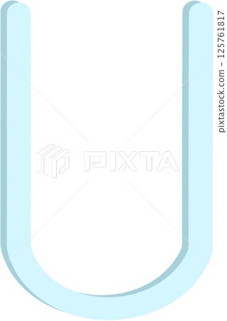 Lovely blue colors and font style of english alphabet capital letter U. Lovely blue colors and font style of english alphabet capital letter U. 125761817