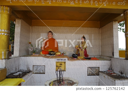 India: Sujata Temple, Bodh Gaya, one of the four major Buddhist holy sites India: Sujata Temple, Bodh Gaya, one of the four major Buddhist holy sites 125762142