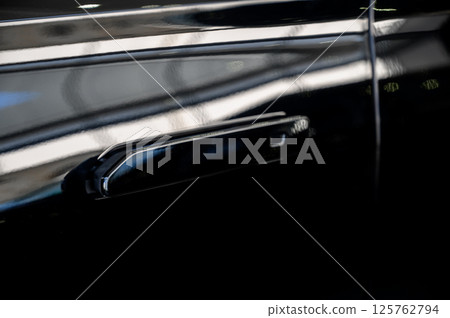 Modern door handle new car. Smart retractable door handles 125762794