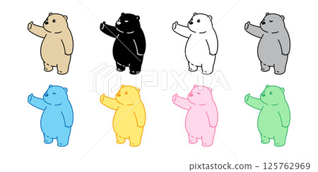 Bear polar icon vector thumbs up teddy pet cartoon character logo symbol illustration clip art isolated Bear polar icon vector thumbs up teddy pet cartoon character logo symbol illustration clip art isolated 125762969