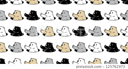 bear seamless pattern polar bear thumbs up vector cartoon doodle teddy tile background gift wrapping paper repeat wallpaper scarf isolated illustration design bear seamless pattern polar bear thumbs up vector cartoon doodle teddy tile background gift wrapping paper repeat wallpaper scarf isolated illustration design 125762973