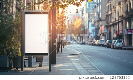 Billboard Construction in the city. An Advertising Mockup 125763353