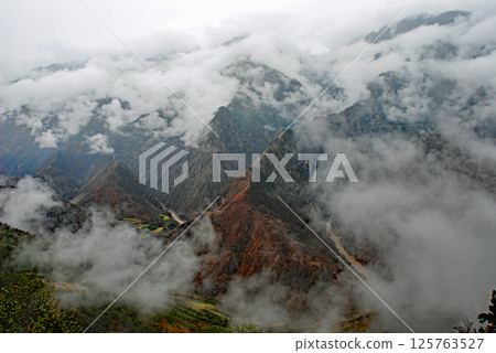 Rainy Mekong River Upper Reaches Lancang River Valley, Deqin County, Yunnan Province, China 125763527