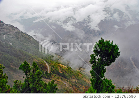 Rainy Mekong River Upper Reaches Lancang River Valley, Deqin County, Yunnan Province, China 125763590