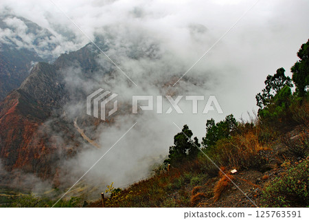 Rainy Mekong River Upper Reaches Lancang River Valley, Deqin County, Yunnan Province, China 125763591