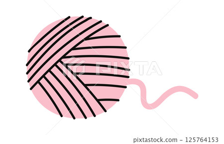 Yarn cat toy hand drawn 125764153