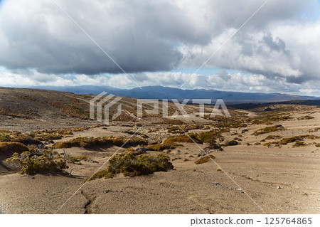 Barren mountain landscape in Tongariro National Park, New Zealand Barren mountain landscape in Tongariro National Park, New Zealand 125764865