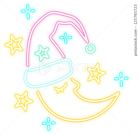 Glow moon sleeping icon illustration	 125765723