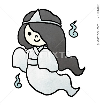 Cute ghost hand drawn illustration 125766005