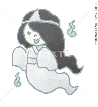 Cute ghost hand drawn illustration 125766010