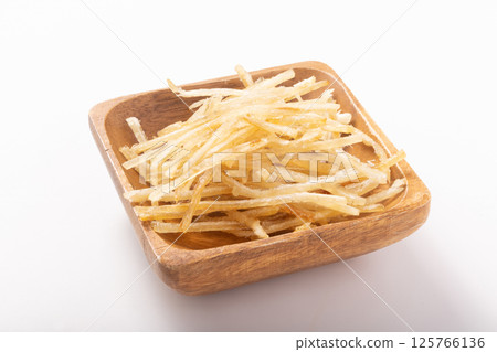 Thinly sliced grilled fish (dried seafood product) 125766136