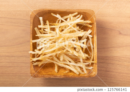 Thinly sliced grilled fish (dried seafood product) Thinly sliced grilled fish (dried seafood product) 125766141
