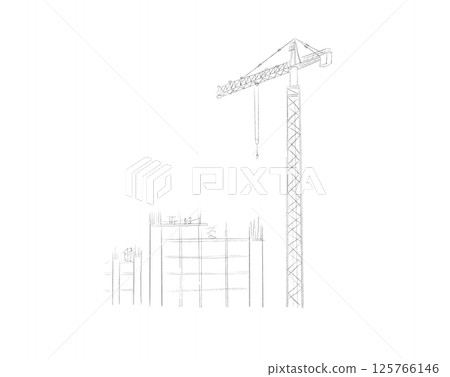 Building crane sketch 125766146