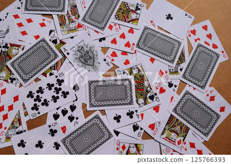 Scattered playing cards Scattered playing cards 125766393