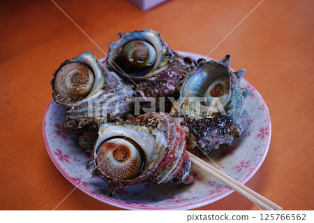 Japanese cuisine Grilled Turban Shell 125766562