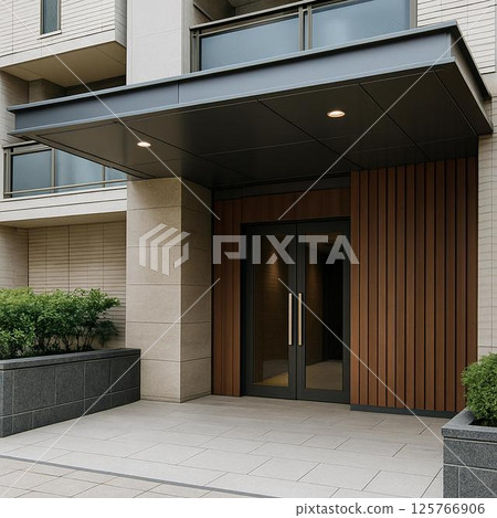 時尚的公寓入口外觀 時尚的公寓入口外觀 125766906