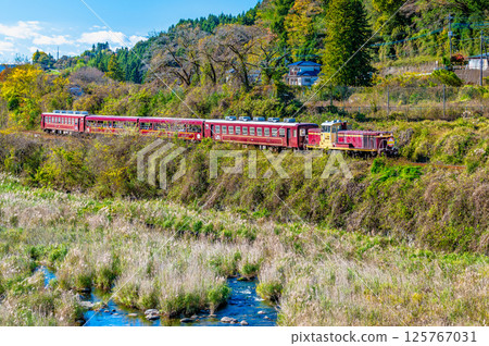 渡良瀨溪谷鐵路：行駛在紅葉間的渡良瀨溪谷觀光小火車（小中～神戶） 125767031