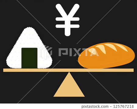 Comparison of rice and bread 125767218