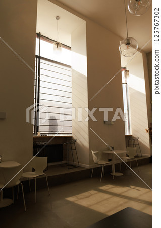 Minimalist Coffee and Modern Workspace Aesthetic 125767302