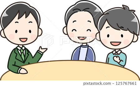 一對男情侶接受解釋的插圖 125767661