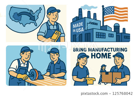 Manufacturing USA workers production industry teamwork craftsmanship home 125768042