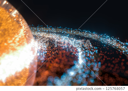 Glowing particles and milky way galaxy,explosive 125768057