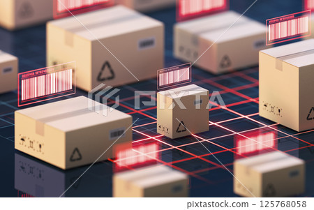 Carton and bar code, commodity inspection and 125768058