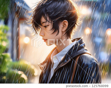 Light and Rain Woman Illustration Series 125768099