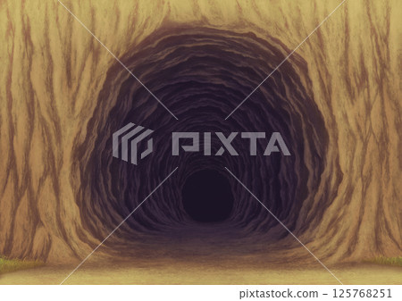 Cave entrance background illustration 125768251