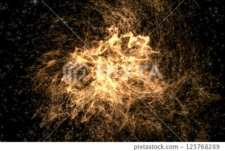 Glowing particles with wavy pattern, magical Glowing particles with wavy pattern, magical 125768289