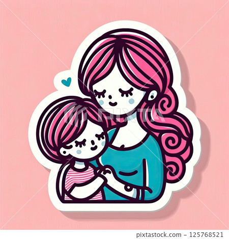 Mother and Child Embrace for Mothers day with Generative AI. 125768521