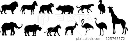 Animal silhouette set 125768572