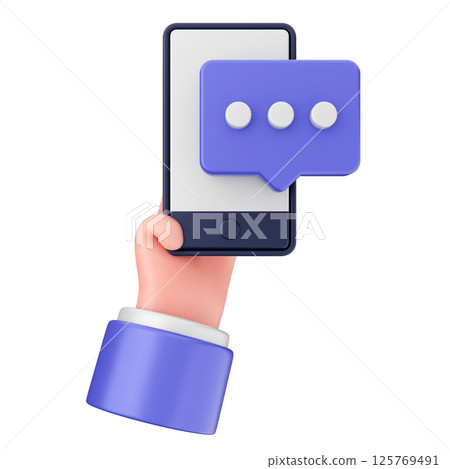 3d smartphone icon chat message communication 3d smartphone icon chat message communication 125769491