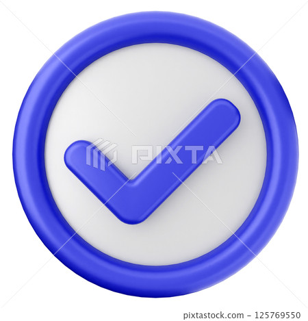 3d verification check mark approve 125769550