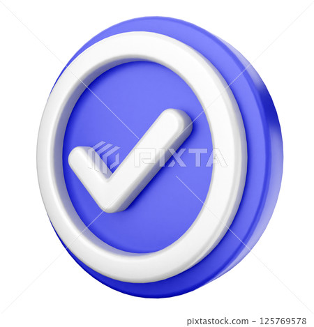 3d verification check mark approve 3d verification check mark approve 125769578