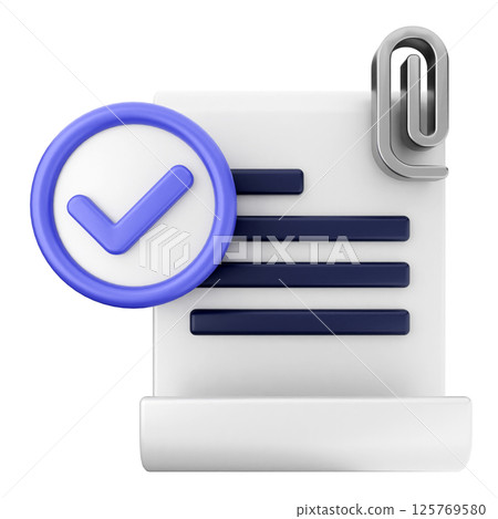 3d verification check mark approve file attachment 3d verification check mark approve file attachment 125769580
