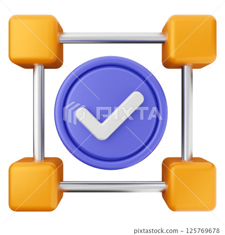 3d verification check mark approve design 125769678