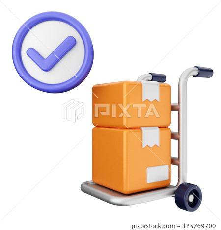 3d verification check mark approve delivery package 125769700