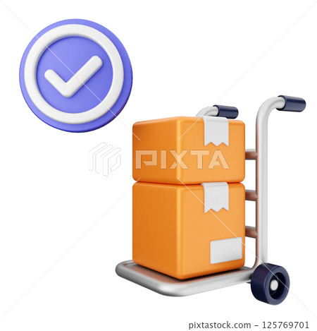 3d verification check mark approve delivery package 125769701