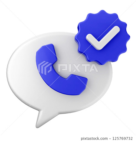 3d verification check mark approve chat call 125769732
