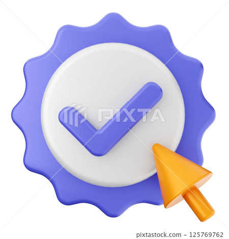 3d verification check mark approve click 3d verification check mark approve click 125769762