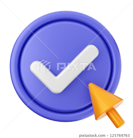 3d verification check mark approve click 3d verification check mark approve click 125769763