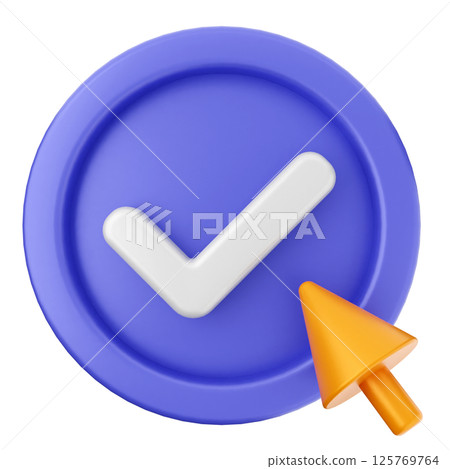 3d verification check mark approve click 3d verification check mark approve click 125769764