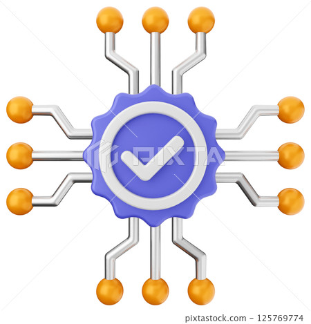 3d verification check mark approve artificial intelligence 3d verification check mark approve artificial intelligence 125769774