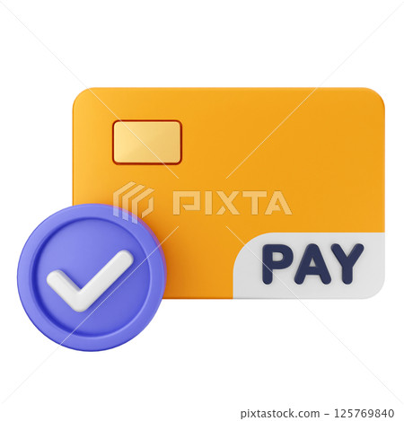 3d verification check mark approve credit card payment 125769840