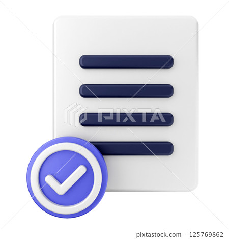 3d verification check mark approve file 125769862