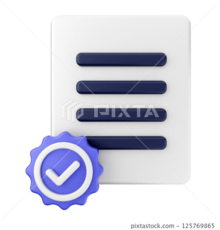 3d verification check mark approve file 125769865