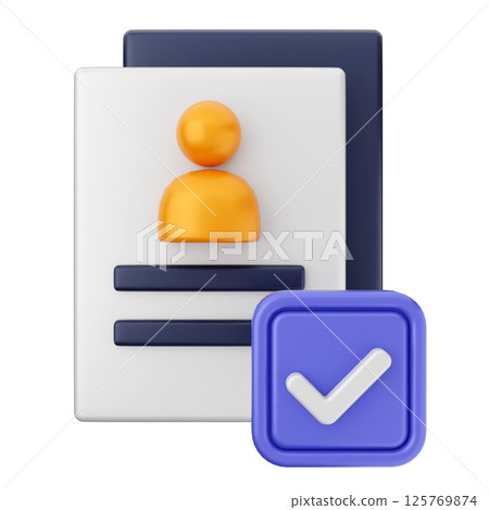 3d verification check mark approve file 125769874
