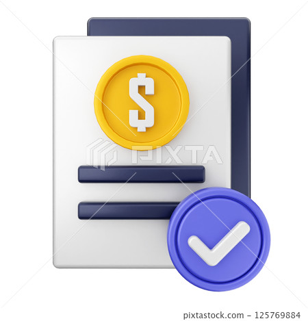 3d verification check mark approve file contract 3d verification check mark approve file contract 125769884