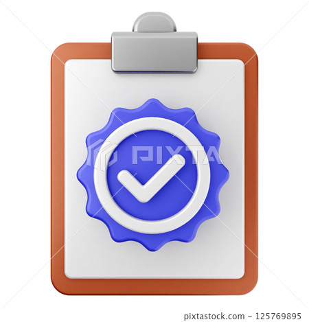 3d verification check mark approve file report 125769895